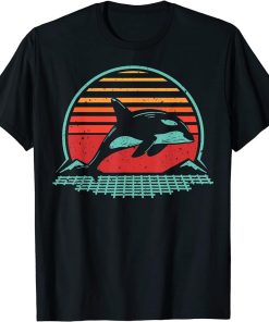 Orca Shirt Animal Synthwave Retro Vintage 80"s Style T-Shirt