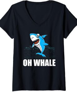 Womens Oh Whale Orca Sea Mamal Lover V-Neck T-Shirt