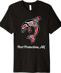 Native American Port Protection AK Red Orca Killer Whale Premium T-Shirt