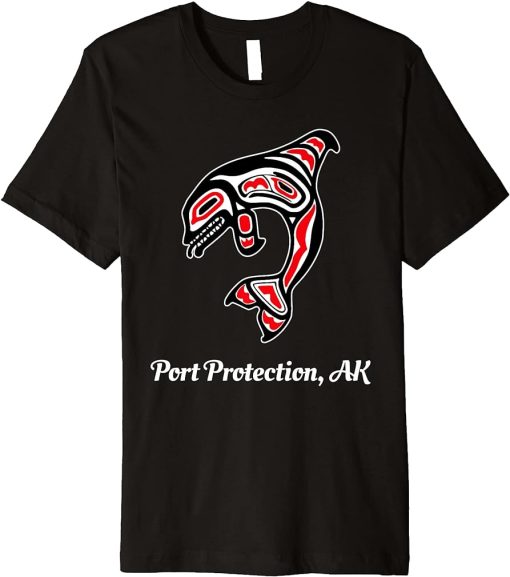 Native American Port Protection AK Red Orca Killer Whale Premium T-Shirt