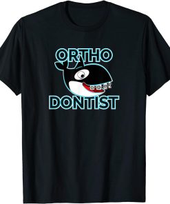 Orthodontist, Orca Killer Whale with Floss for Braces T-Shirt