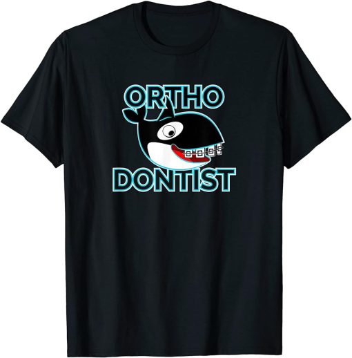 Orthodontist, Orca Killer Whale with Floss for Braces T-Shirt