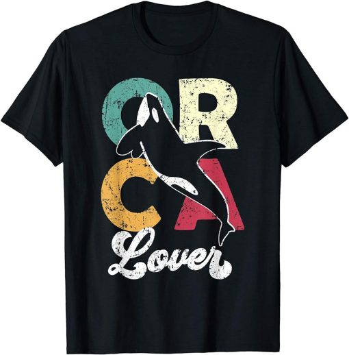 Love Orca Vintage Retro, Killer Whale Gift Orcas T-Shirt