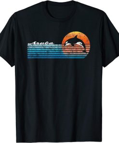 Vintage Aruba, Retro 80s Orca Sunset T-Shirt