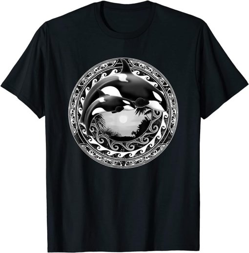 Orca Whales Polynesian Hawaiian Cute Orca T-Shirt